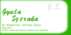 gyula sztraka business card